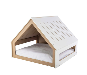 Cuccia per Cani da Interno per Animali di Piccola e Media Taglia fino a 36 kg - Casetta <span class=keywords><strong>in</strong></span> <span class=keywords><strong>Legno</strong></span> con Cuscino, Bianca - Product Image 1