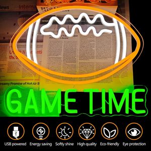 Game Time Letreros Neon Football LED indoor hanging ambient light shop <b>sign</b> wall decoration light entrance indicator light 5v12v - Product Image 2