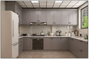 Îlot de cuisine en bois massif QD-KC-1001, matériau en pin massif, panneau HDF <span class=keywords><strong>OSB</strong></span>, meubles peints, armoire en bois sculpté stable - Product Image 4