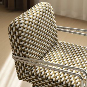 Sillón Moderno y Sencillo con Diseño de Cuadrícula, Tapizado, Azul, Giratorio, para Sala de Estar, Dormitorio, Apartamento, Comedor o Hotel - Product Image 4