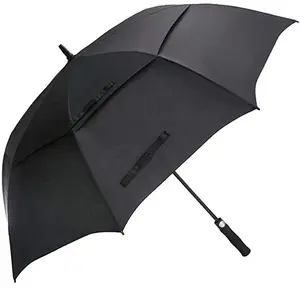 Golf şemsiyesi büyük boyutu hava bacalı şemsiye rüzgar geçirmez otomatik açık fiberglas kaburga çift gölgelik özel logo baskı golf şemsiyesi s