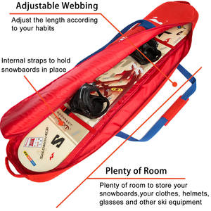Funda Rígida Ajustable para Tabla de Snowboard con Correa para Hombro, Logotipo Personalizado, Protección Suave, Funda Antirrobo con USB para Productos de Esquí - Product Image 3