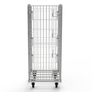 Jaula antivuelco para lavandería L710xD800xH1800mm Carro de contenedor de rollo logístico galvanizado para servicio de lavandería de lino Equipo de carga y almacenamiento - Product Image 5