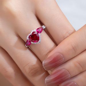 Anillo de Plata con Zafiro y Rubí Sintético de Laboratorio - Product Image 4