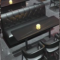 Banquette de restaurant en PU noir capitonnée, dossier haut, rembourrée, pour café, bar, restaurant