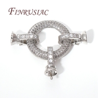Connecteurs pour bijoux DIY, fermoirs de collier en zircon plaqué or 18 carats, supports de pendentifs en perles, attaches pour bracelets