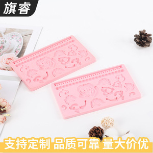 Silicone Flower Fondant Mold Set 2 Pieces Pink Baking Tools Cake Decorating - Product Image 2