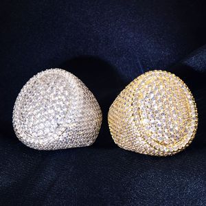 Hiphop Mannen Luxe <span class=keywords><strong>Ring</strong></span> Mode Koper Ingelegd Zirkoon Volledige Diamanten Persoonlijkheid Grote Diamanten Duivenring - Product Image 5