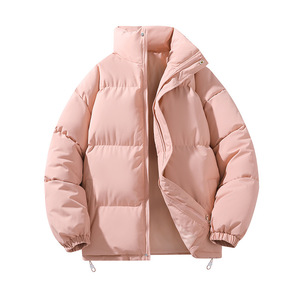 Chaqueta acolchada de color liso unisex, abrigo de algodón con cuello alto y grueso, bolsillos laterales en las costuras para personas mayores, tallas S, M, L, 2XL, 3XL - Product Image 3