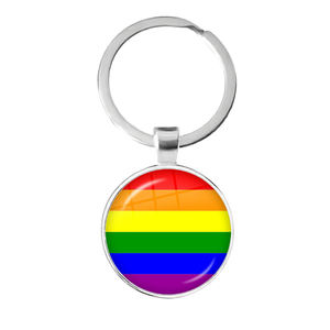 Hoge Kwaliteit Custom Gay Pride Regenboog Vlag Sleutelhanger Metalen Legering Felle Kleur Glazen Koepel Stijlvolle Lesbische Lgbt Pride Sleutelhanger Gay - Product Image 2