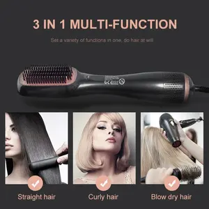 Sikat udara panas berputar 1200w, sikat blower rambut styler ionik, pelurus satu langkah dan sikat pengering