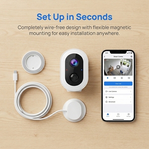 กล้องวงจรปิดไร้สาย 3MP WiFi พร้อมไฟสปอตไลท์ แบตเตอรี่ในตัว เซ็นเซอร์ PIR เสียงสองทาง ใช้งานได้นาน รองรับ Cloud และบันทึกข้อมูลลงการ์ด <span class=keywords><strong>TF</strong></span> ขายส่งจากโรงงาน - Product Image 3