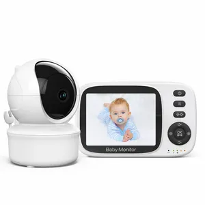 工厂新款婴儿监视器355度3.2英寸屏幕夜视双向生态模型温度报警婴儿视频监视器摄像机