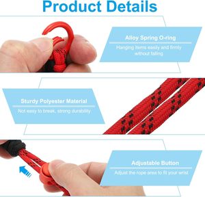 Correa de Muñeca de Paracord Trenzado con Anillo de Resorte, Manos Libres, Desmontable, Antipérdida para Llaves <span class=keywords><strong>y</strong></span> Teléfono Móvil - Product Image 3