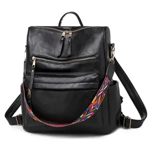 Mode sacs femmes sac à dos étudiant sac à dos coloré bandoulière week-end voyage sac PU sac