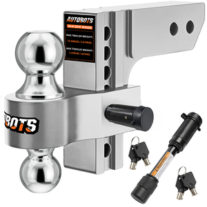 Enganche de <span class=keywords><strong>Remolque</strong></span> Ajustable de Alta Resistencia de 6 Pulgadas de Autobots, Enganche de <span class=keywords><strong>Remolque</strong></span> de Aluminio de 2 Pulgadas y 2-5/16 Pulgadas con Bloqueo de Doble <span class=keywords><strong>Bola</strong></span> - Product Image 1