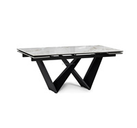Nouveau design Table de salle à manger rectangulaire extensible moderne Mobilier de maison extensible en pierre frittée de grande taille