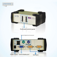 Chipboard Aten CS82U VGA+USB KVM Switch 2 Dual Port PS/2 USB Keyboard Mouse Sharing Switch, Pengalih/Distributor Monitor Host PC