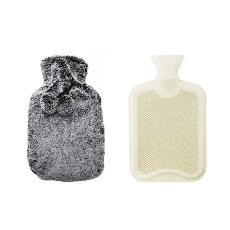 Hot sale 2000 ml faux fur covered hot water bottle