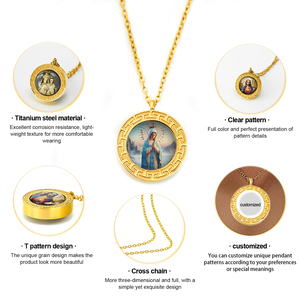 GIVELUCK Vente en gros de bijoux religieux, collier avec pendentif Vierge Marie <span class=keywords><strong>Jésus</strong></span>, pendentif <span class=keywords><strong>photo</strong></span> personnalisé, collier en acier inoxydable - Product Image 5