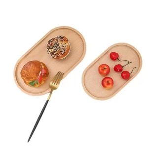Solid wood tableware, wooden plates, beech wood oval <b>trays</b>, mini solid wood <b>dinner</b> plates, children's beech wood <b>dinner</b> plates, - Product Image 5