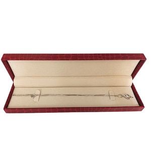 Phổ biến thiết kế màu đỏ mô hình đá giấy nhung lót hộp đồ trang sức cho Vòng Cổ Vòng Vòng đeo tay đóng gói - Product Image 4