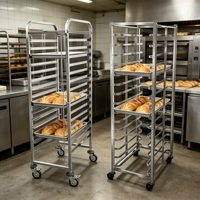 Chariot de four à plateaux amovibles multicouches en acier inoxydable durable pour boulangerie professionnelle
