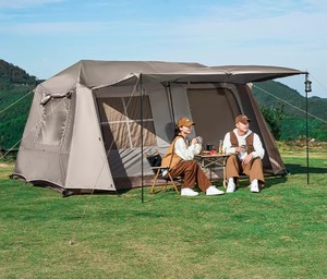 <span class=keywords><strong>Tente</strong></span> <span class=keywords><strong>de</strong></span> camping gonflable portable pour 12 personnes, pliable, épaisse, imperméable, pour la nuit en plein air, en Oxford, avec une chambre - Product Image 2