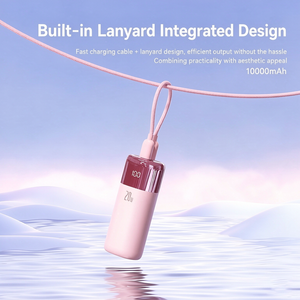 พาวเวอร์แบงค์ขนาดเล็กพิเศษเท่าลิปสติก 10000mAh 20W PD ชาร์จเร็ว พร้อมสายคล้องคอในตัว พาวเวอร์แบงค์แบบกำหนดเอง รุ่น R19Y - Product Image 2