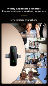 Nouveau microphone Lavalier T20 2IN1 affichage numérique <span class=keywords><strong>micro</strong></span> sans fil à suppression de bruit omnidirectionnel pour la diffusion en direct en plein air - Product Image 6