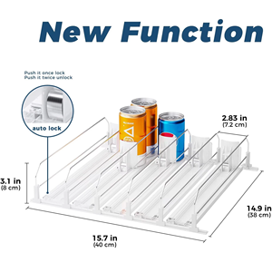 Système automatique de poussoir d'étagère de bouteille de boisson de largeur réglable de supermarché organisateur de boisson pour le réfrigérateur - Product Image 4
