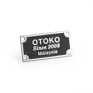 Plaque de nom en aluminium anodisé brossé personnalisé, plaque de nom de logo de signe en Aluminium