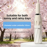 Parapluie triple usage double fonction, indispensable pour la saison des pluies, petit et frais, pour femme, portable, protection solaire, avec logo