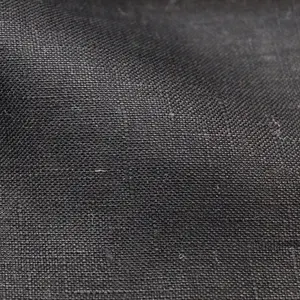 Tissu abaya en lin 100% naturel brut de haute qualité, doux et respirant, couleur unie, noir, biologique