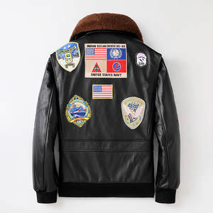 Giacca in Vera Pelle di Agnello G1 <span class=keywords><strong>Aviator</strong></span> Bomber Personalizzata di Alta Qualità con Pelliccia per Uomo - Product Image 2