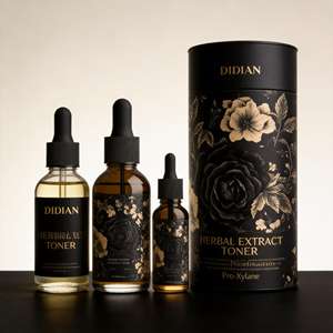 Flacon compte-gouttes cylindrique noir mat unique 30ml 50ml 100ml pour huiles essentielles, parfums et teintures, avec compte-gouttes et boîte - Product Image 5