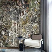Papiers Peints Muraux Rétro Français Style Jungle pour Salon, Fond de Canapé, Chambre à Coucher Style Européen