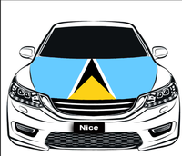 Housse de capot de voiture en polyester imprimée drapeau d'Antigua, protection de capot moteur élastique extensible, housse décorative pour véhicule