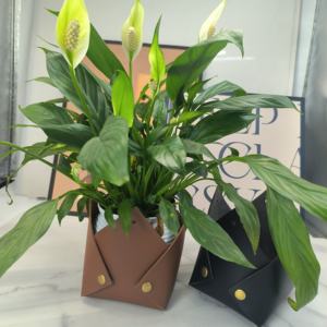 पु चमड़े के न्यूनतम प्लांटर डेक इनडोर हैंगर लेदर प्लांट हैंगर चमड़े का पौधा - Product Image 5