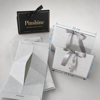 Boîte cadeau en papier de luxe avec logo personnalisé, prix d'usine, ruban en satin rose triangulaire blanc, pour bijoux, boutique de cosmétiques, emballage cadeau