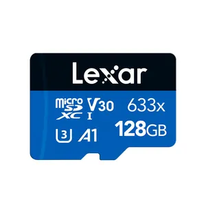Lexar kartu memori Micro TF 633X 128GB, kartu flash TF 256GB 64gb 32GB U1 C10 U3 512GB
