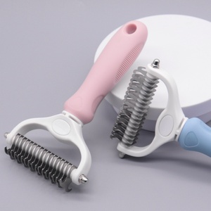 Factory New Double-Sided Pet Deshedding Brush <b>Metal</b> <b>Comb</b> Grooming Blade for Dog Cat Fur <b>Hair</b> Removal Tool - Product Image 1