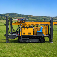 Machine de forage de puits d'irrigation sur chenilles, plateforme de forage de puits d'eau diesel, profondeur de forage 200m-300m
