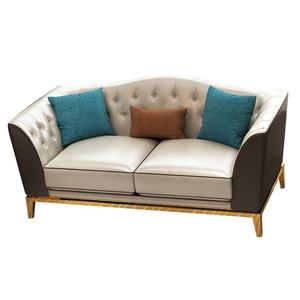 الحصري الراقية مصمم البحرية الحديثة كريم الأبيض الاصطناعية الجلود أريكة نائمة مع سيقان معدنية - Product Image 4