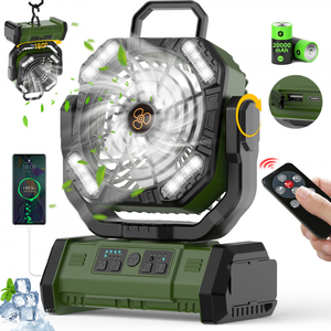 พัดลมพกพาแบบชาร์จไฟได้ 20000mAh พร้อมไฟ LED, พอร์ต USB, แบตสำรองในตัว; พัดลมสำหรับตั้งแคมป์กลางแจ้ง; ไฟส่องสว่างกลางแจ้ง - Product Image 3