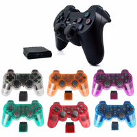 Ventes chaudes, accessoires de jeu au design transparent, manette de jeu sans fil 2,4 G pour PS2