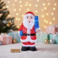 Figurine en acrylique 3D LED lumineuse motif Père Noël, panneau Stop, étanche IP44, décoration extérieure pour jardin et cour
