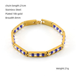 Pulsera <span class=keywords><strong>de</strong></span> Acero Inoxidable Chapada en Oro <span class=keywords><strong>de</strong></span> 18k al por Mayor, Siete Potencia, Pulsera Africana <span class=keywords><strong>de</strong></span> las Siete Potencias, Santería - Product Image 6