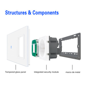 Interruptor Táctil Ubaro Tipo 146, Combinación de Enchufe, 110-240V, Panel Redondo Doble Empotrado, Sensor con Función de Autoprueba - Product Image 3