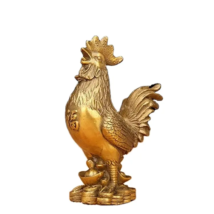 2019 Nieuwe Puur Koperen Decoratieve Haan Koperen Decoratie Ambachtelijke Gouden Kip Feng Shui Mode Haan Ornamenten